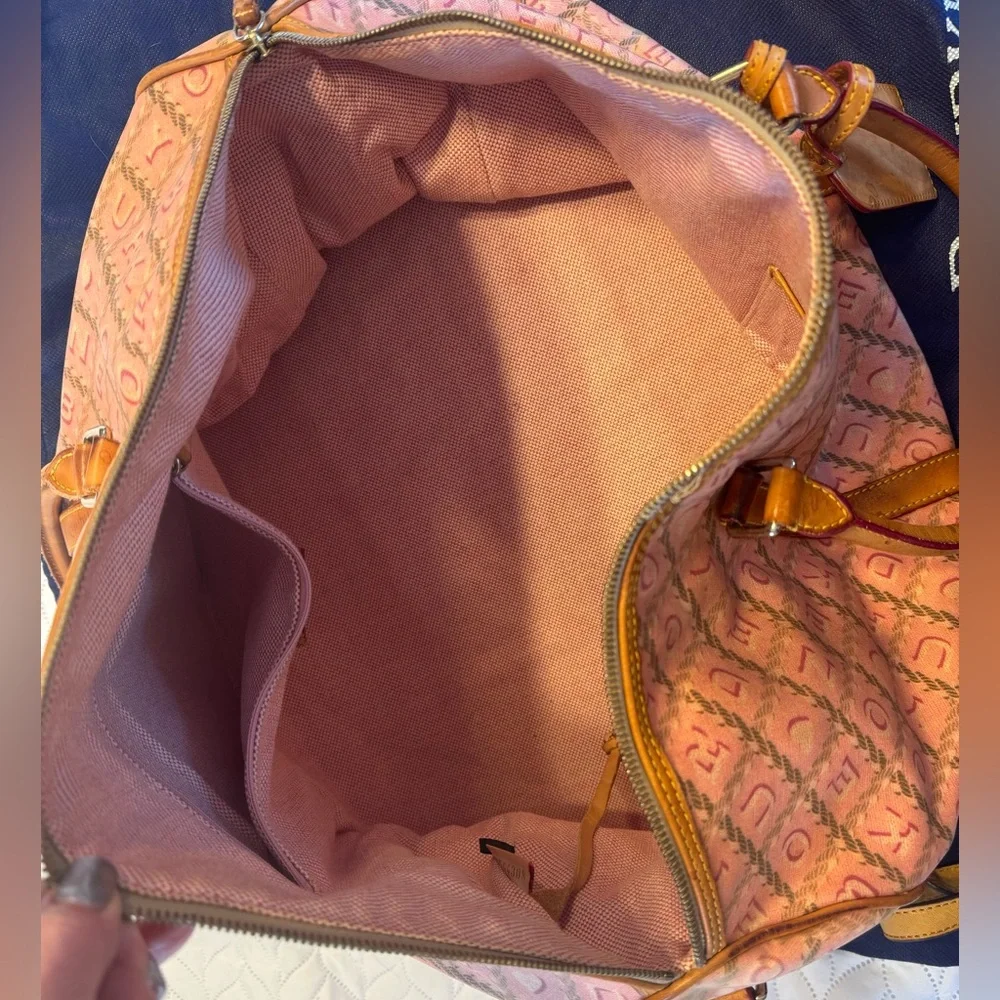 Vintage Dooney & Bourke Bubble Gum Pink Monogram Carry On Travel Bag Y2K - Picture 11 of 16